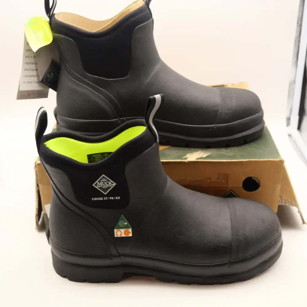 NEW MUCK Men's 9 Steel Toe  Chore Classic  Chelsea Boots Black - Picture 7 of 12